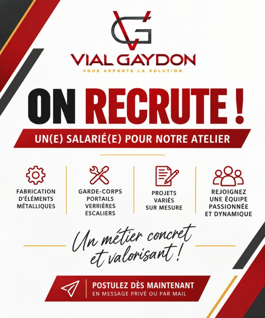 Vial Gaydon recrute un métallier serrurier (H/F) à Roanne